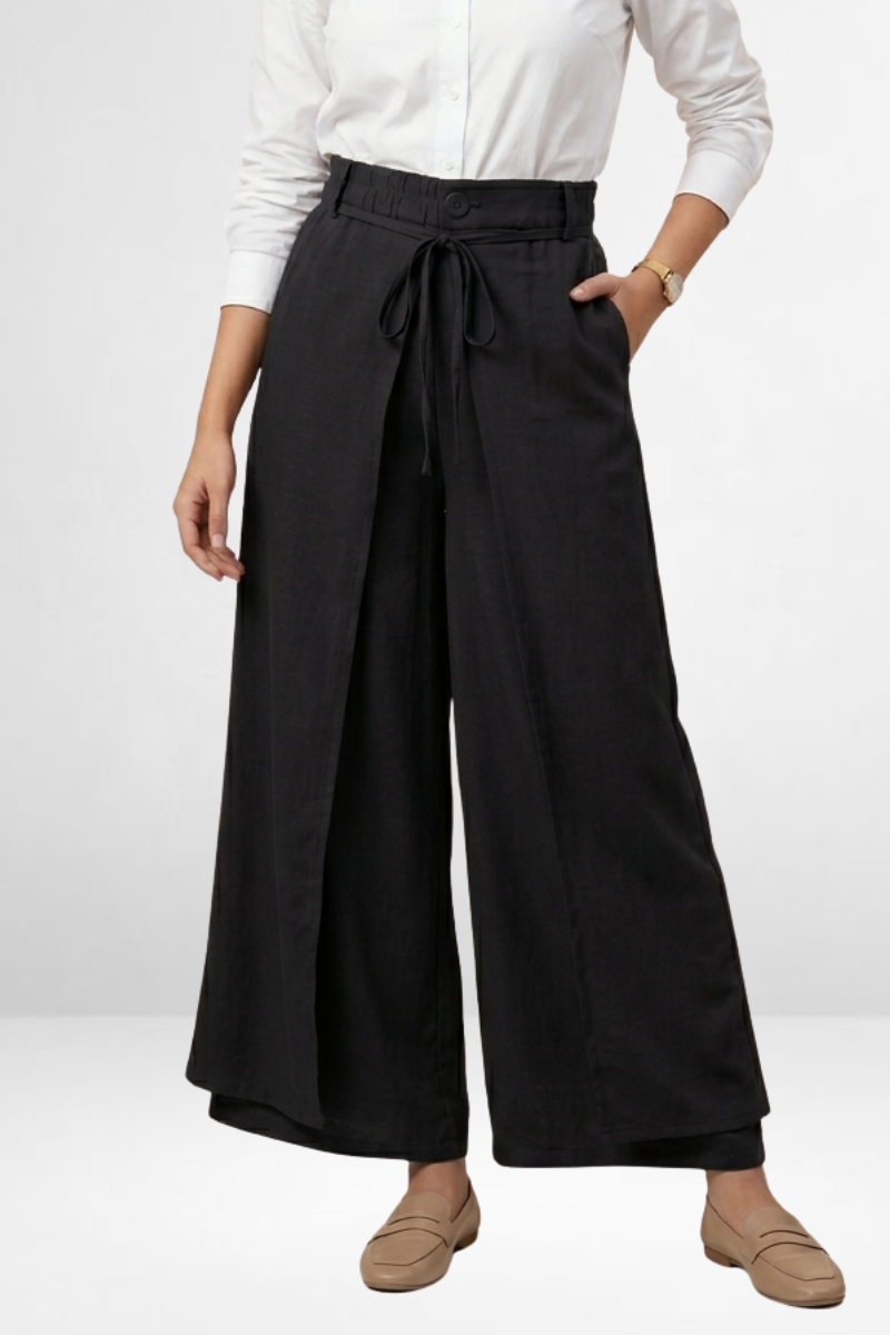 Tie-Waist Wide Pants