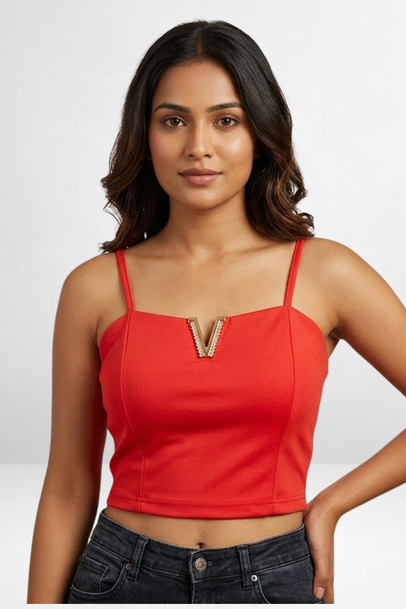V-Bar Crop Cami Top