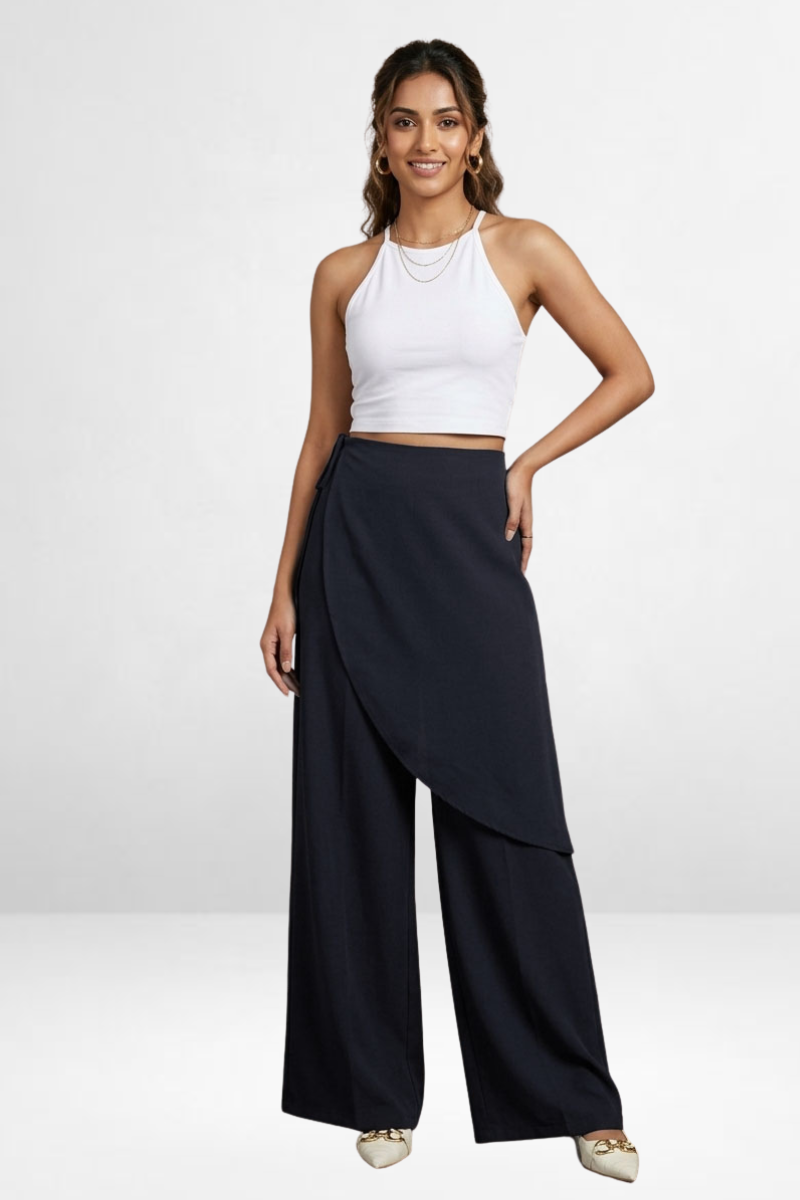 Wrap-Front Korean Pants