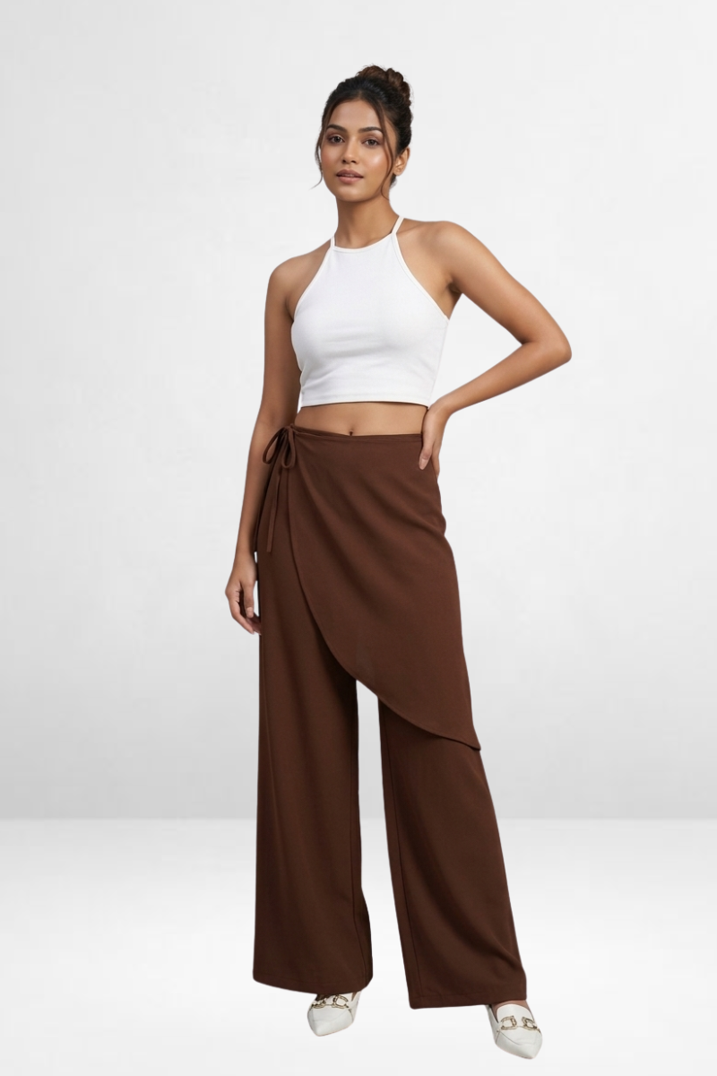 Wrap-Front Korean Pants