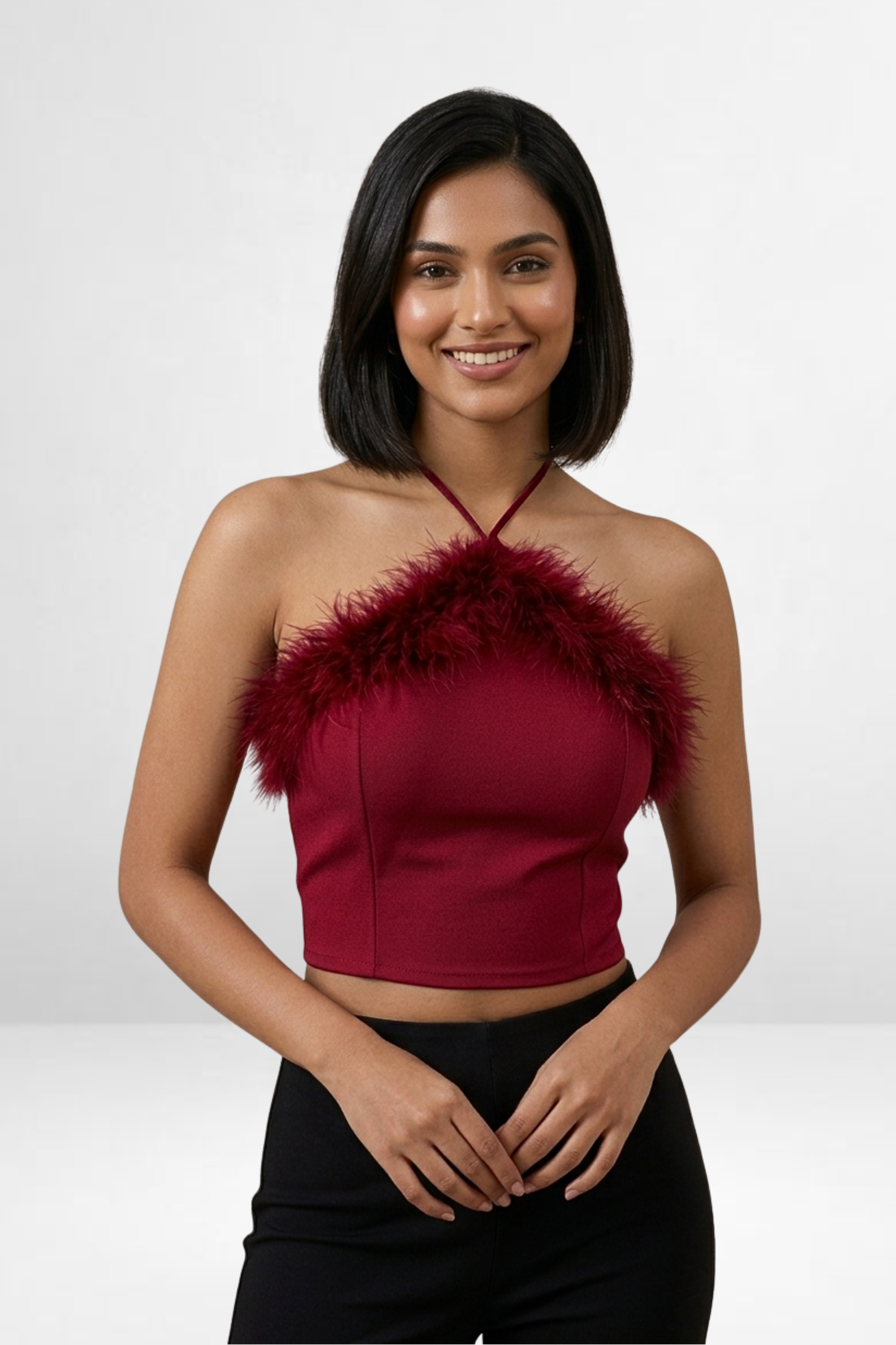 Fur Halter Top
