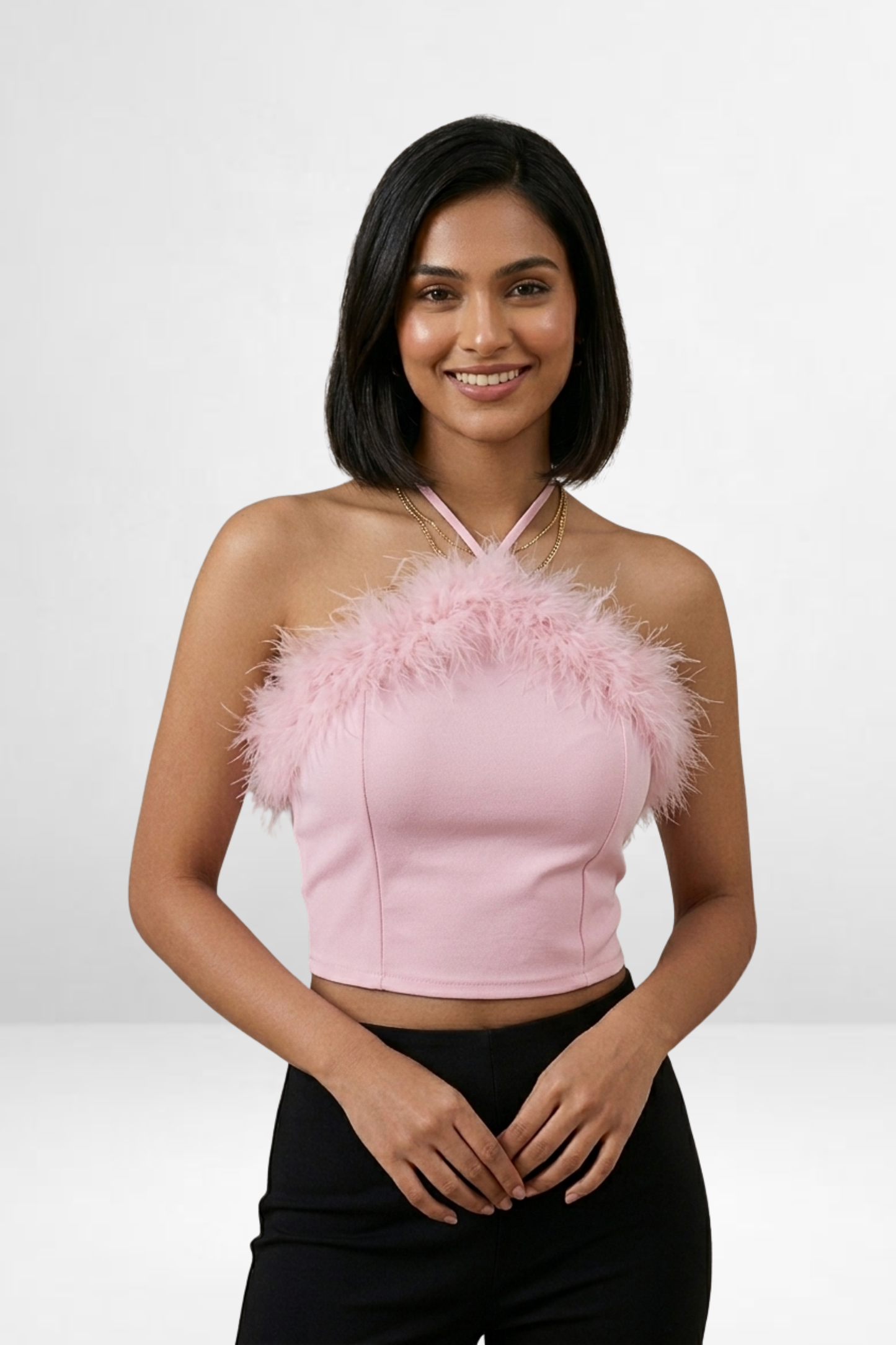 Fur Halter Top