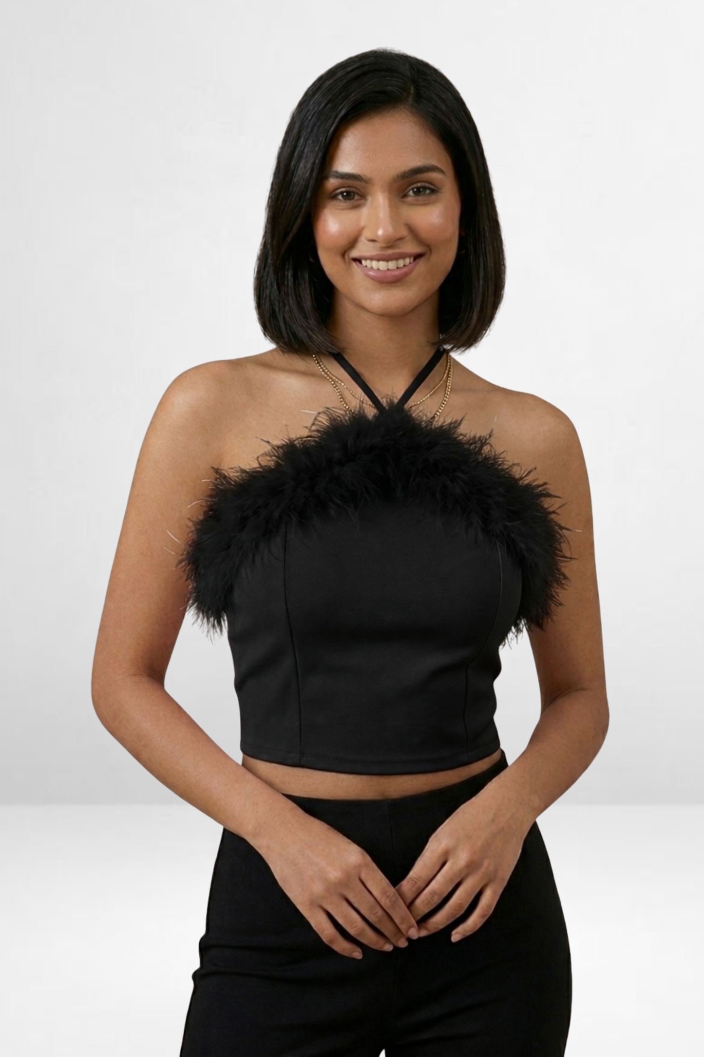 Fur Halter Top