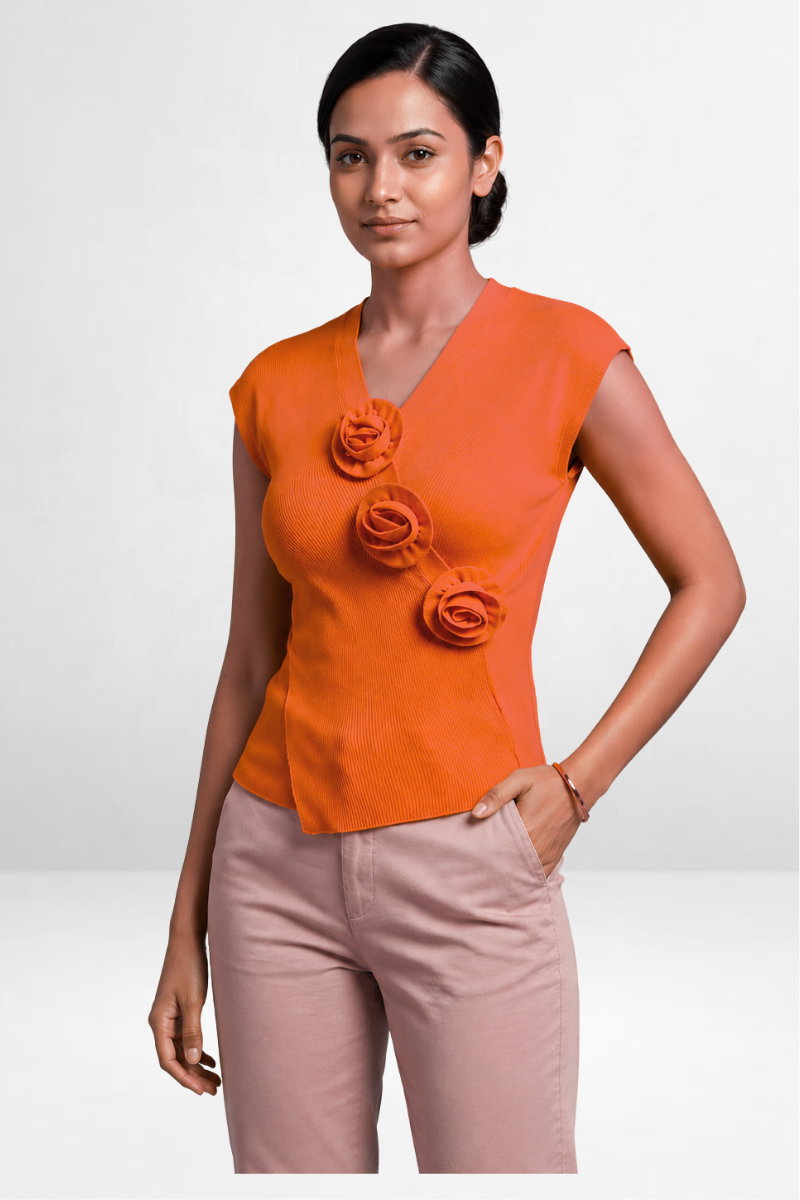 Floral Accent Top