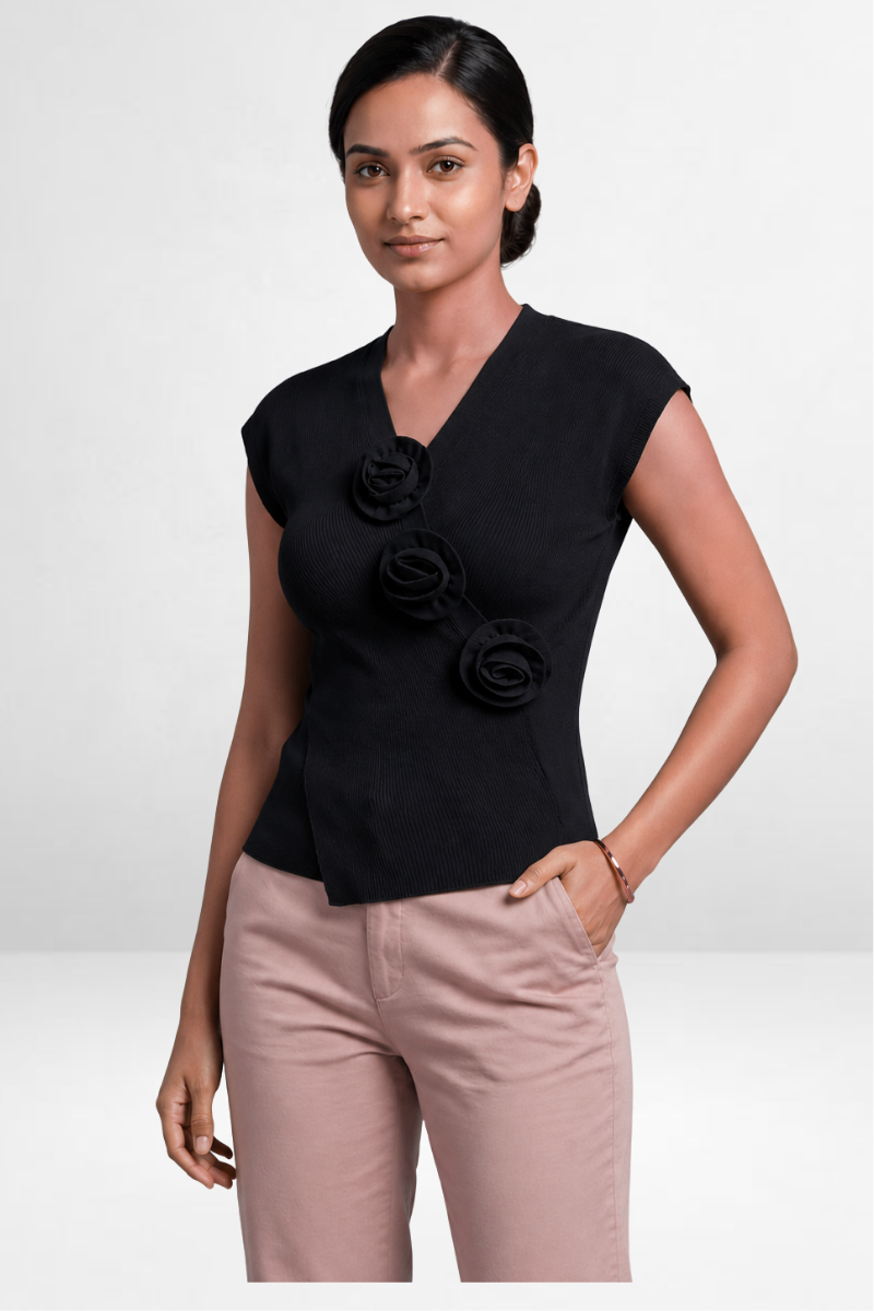 Floral Accent Top