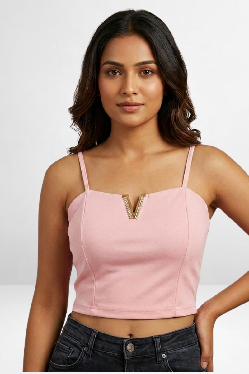 V-Bar Crop Cami Top