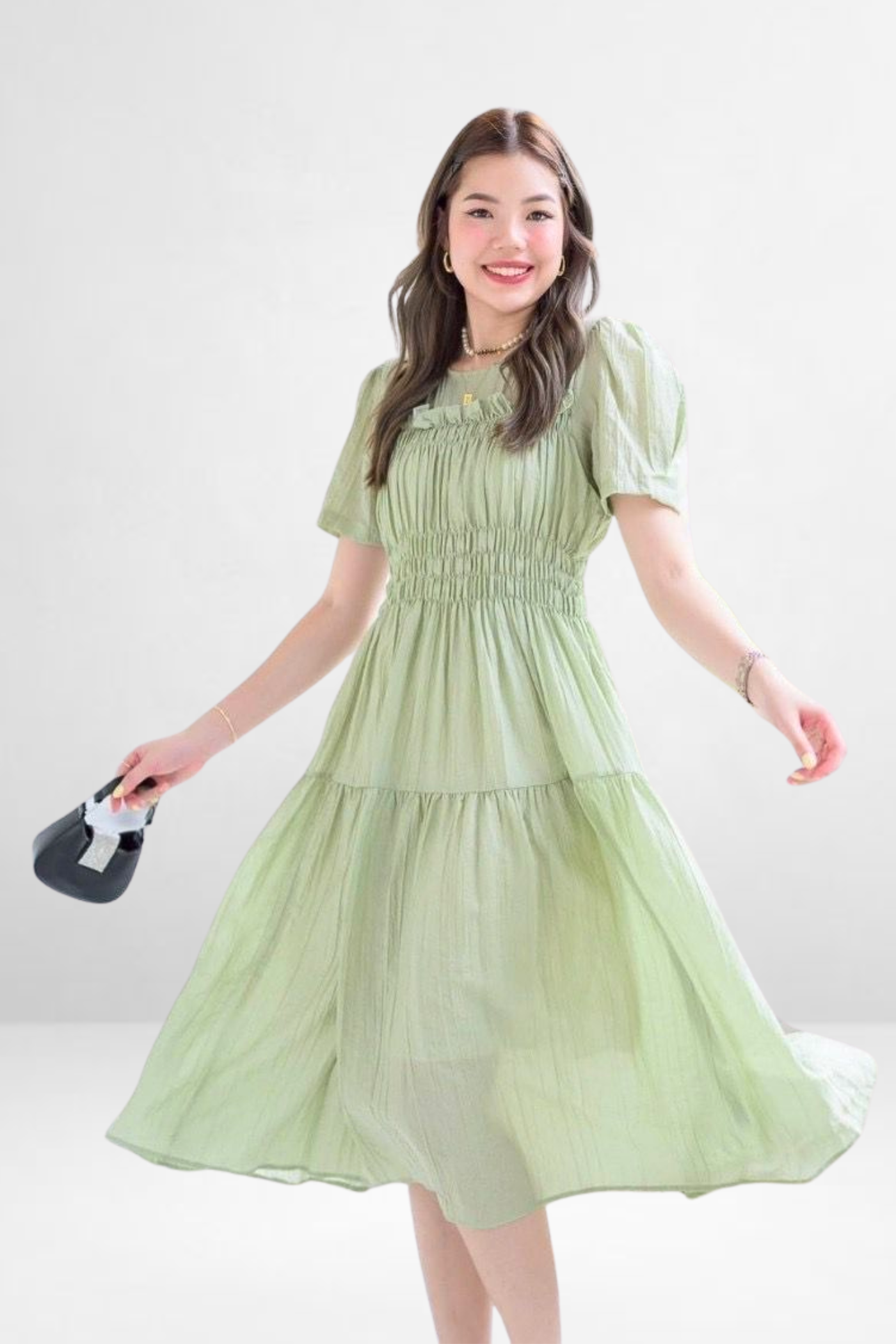 Smocked Tiered Midi Dress