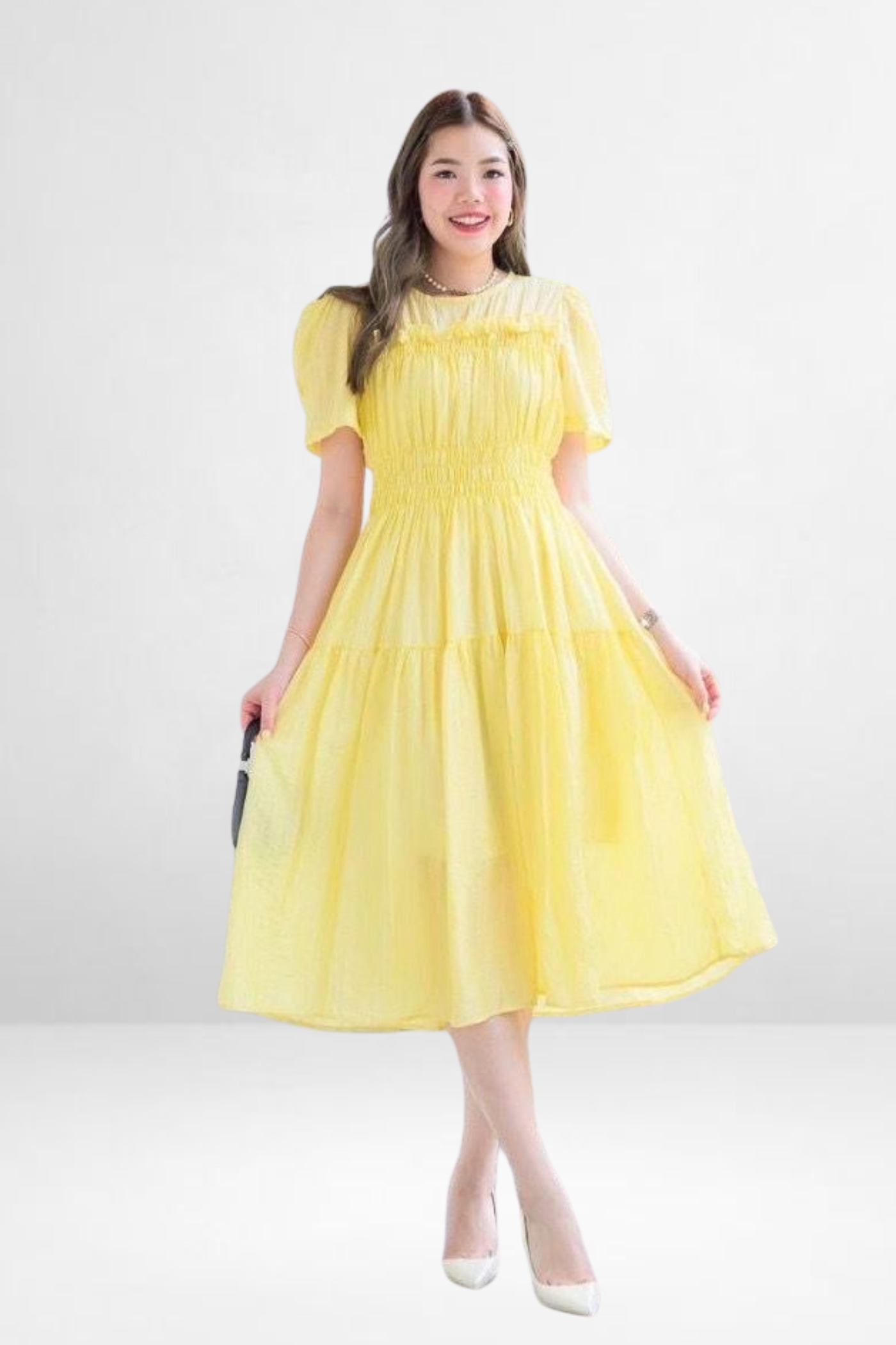 Smocked Tiered Midi Dress