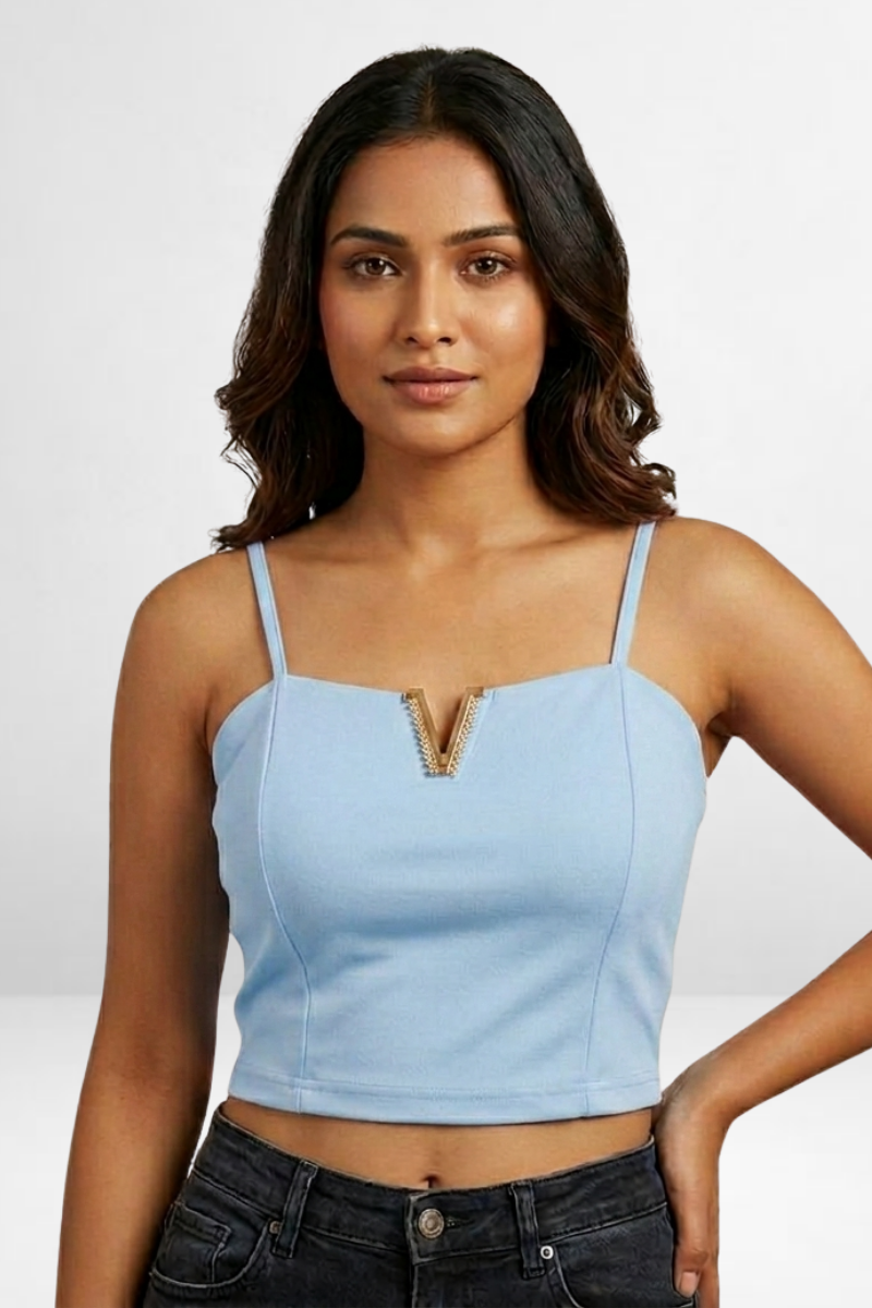 V-Bar Crop Cami Top