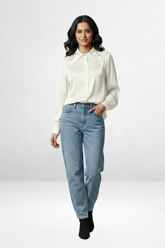 Studded Satin Shirt