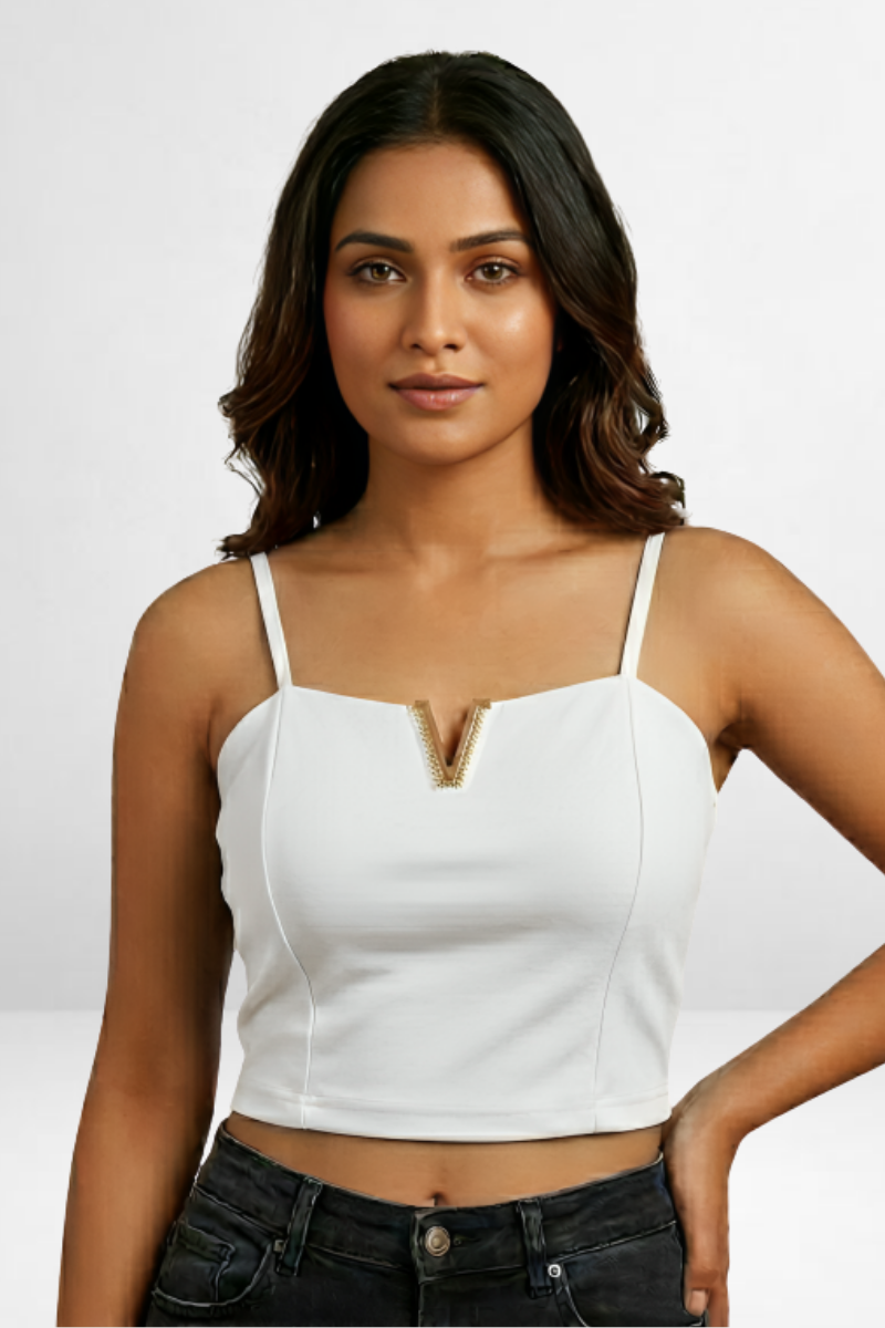 V-Bar Crop Cami Top