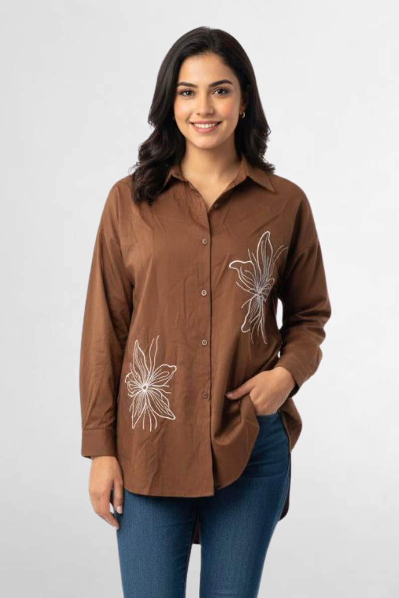 Floral Emb Shirt