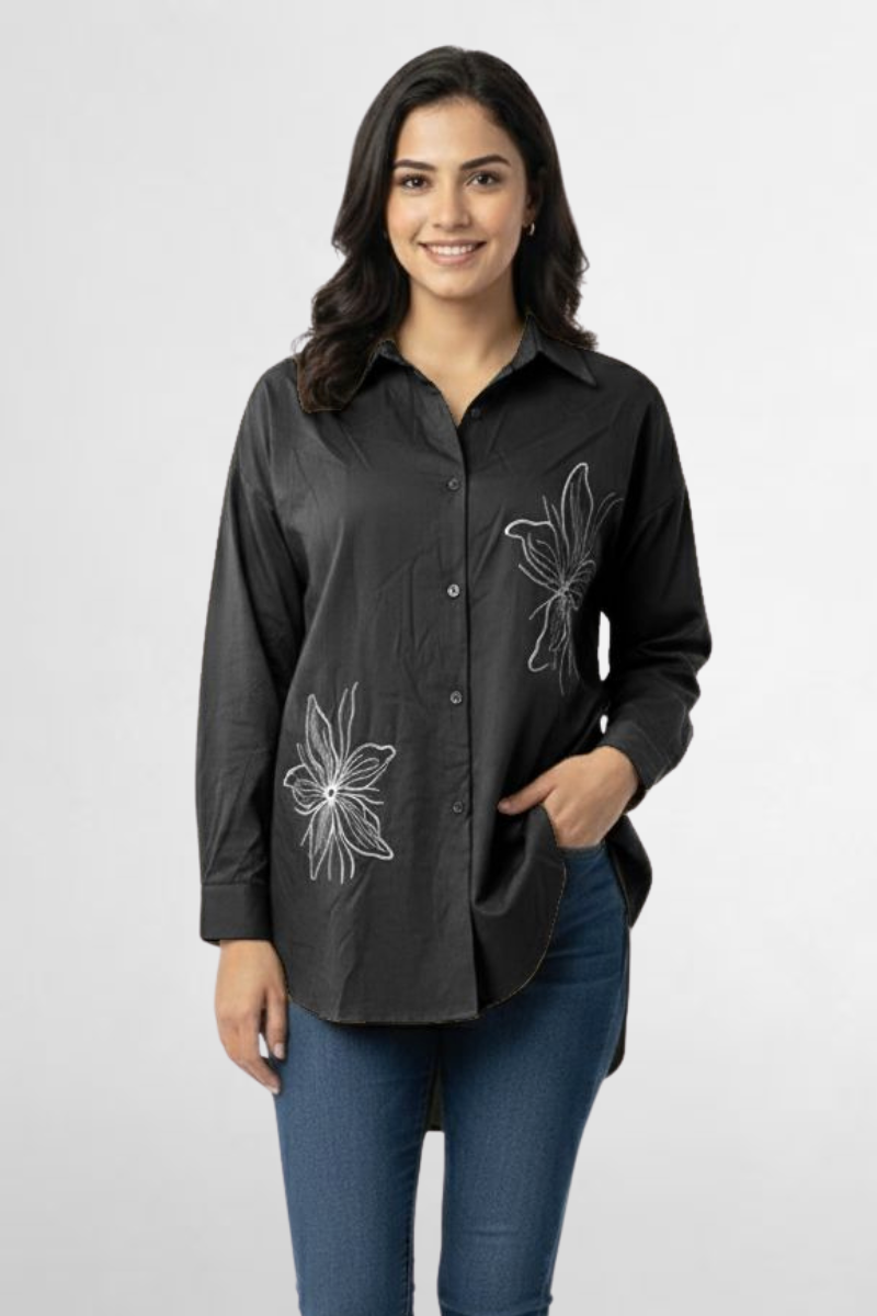 Floral Emb Shirt