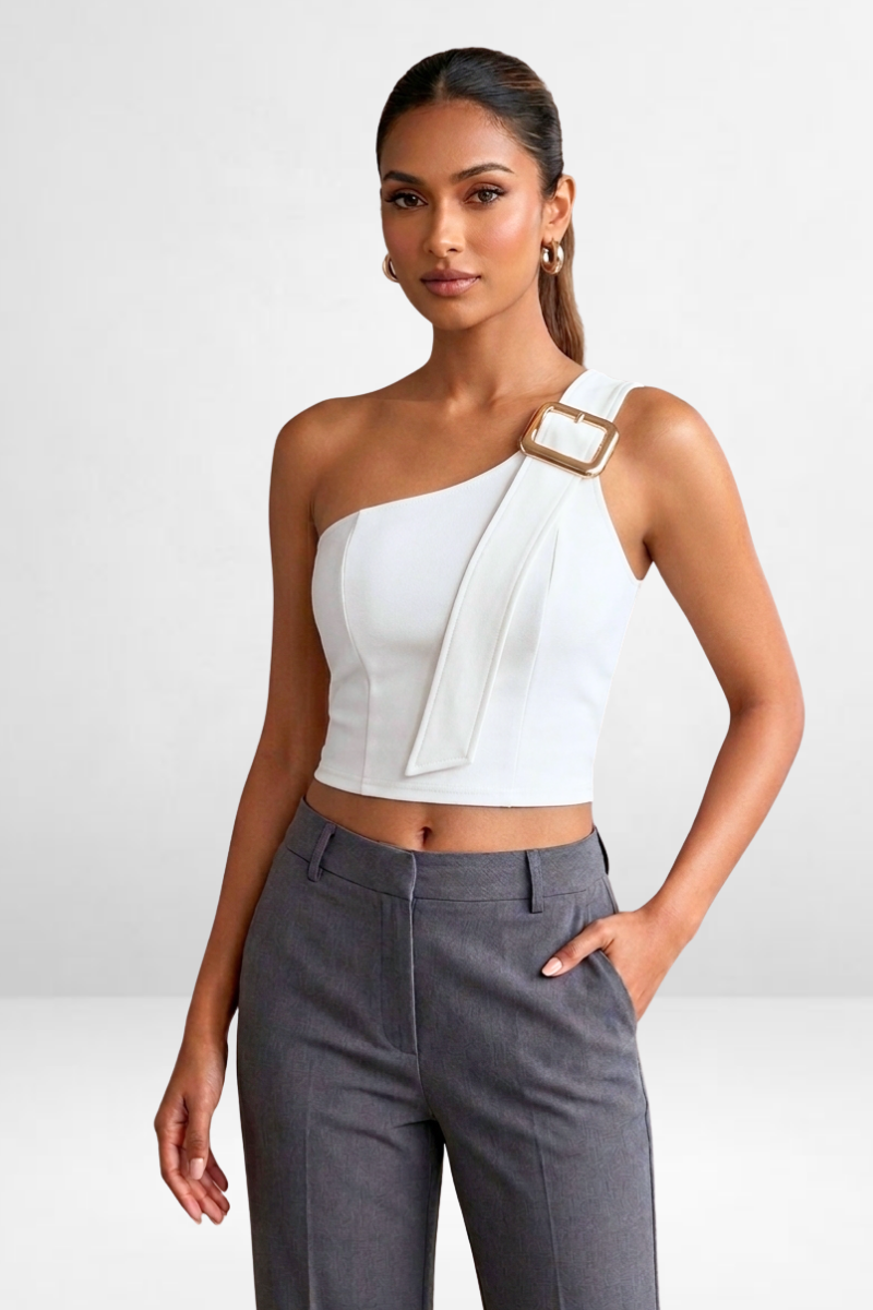 One-Shoulder Belt Top