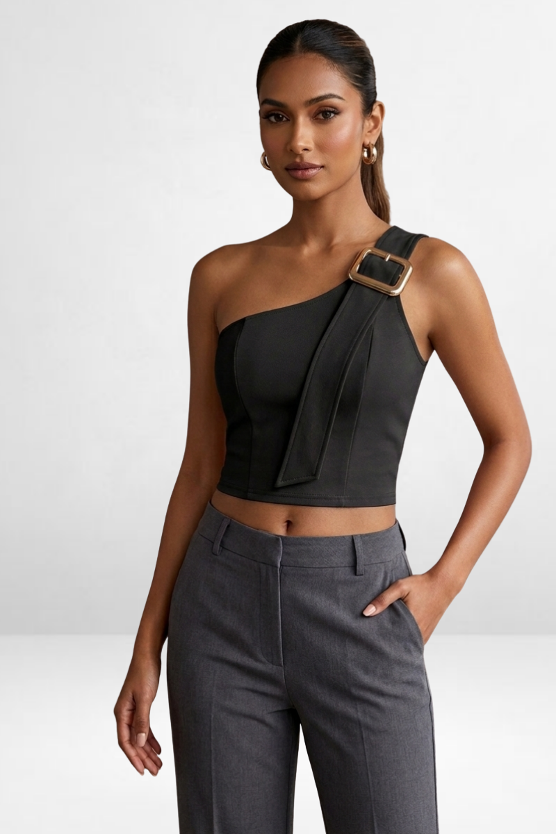 One-Shoulder Belt Top