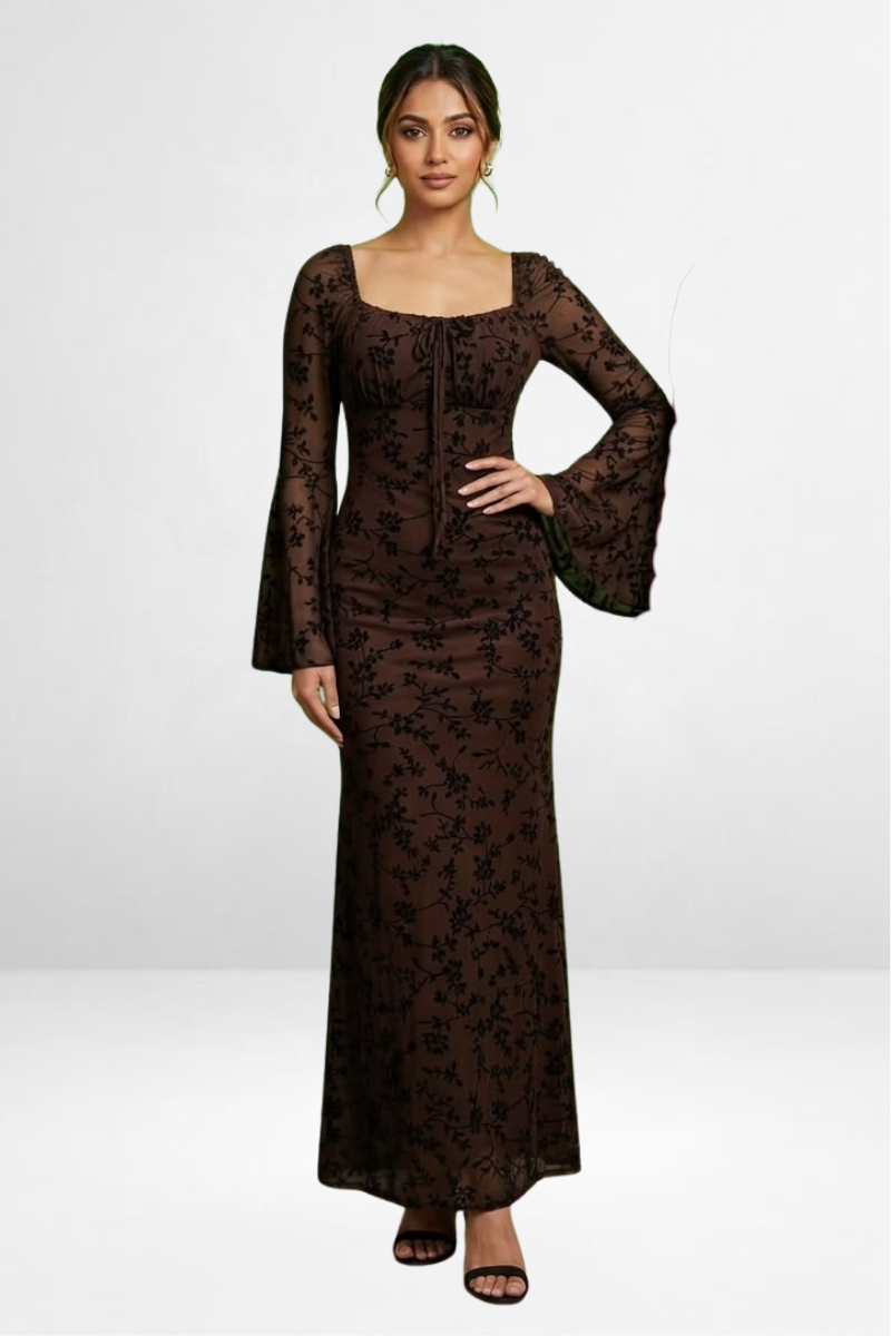 Floral Bell Sleeves Dress