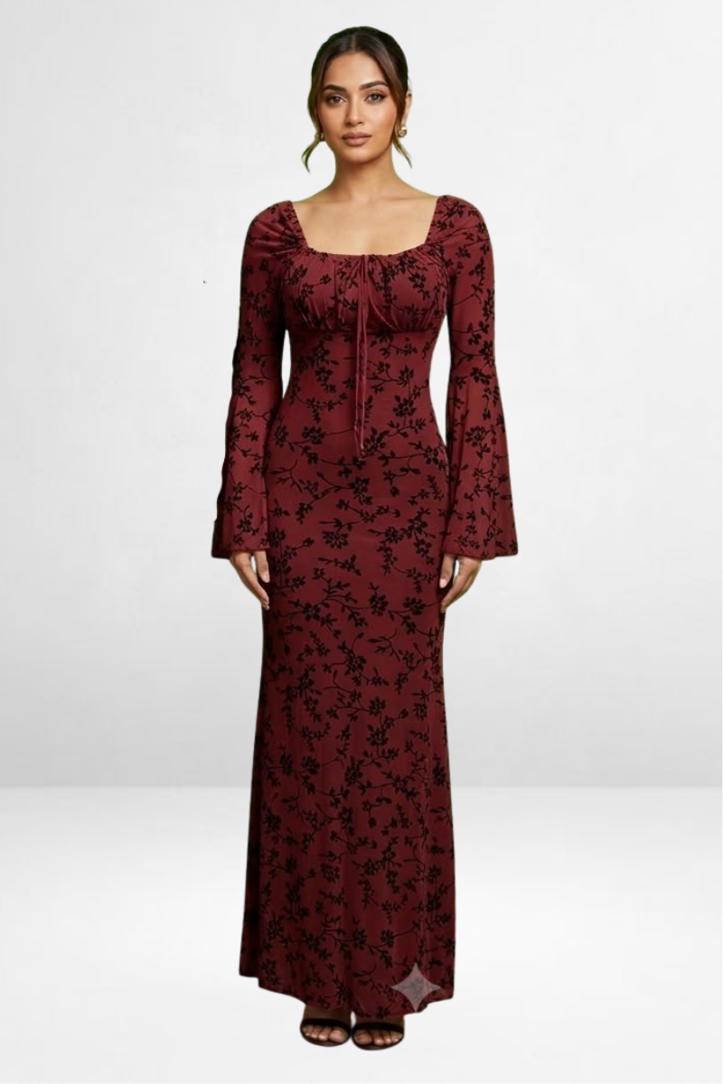 Floral Bell Sleeves Dress