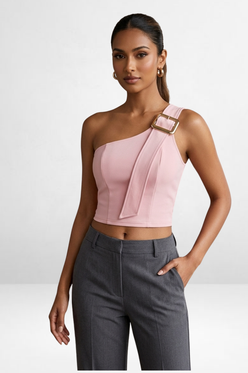 One-Shoulder Belt Top