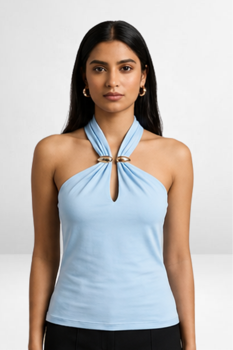 Cut-Out Neck Fashion Top