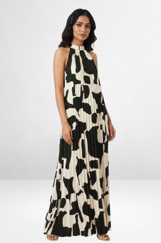 Abstract Pleated Maxi