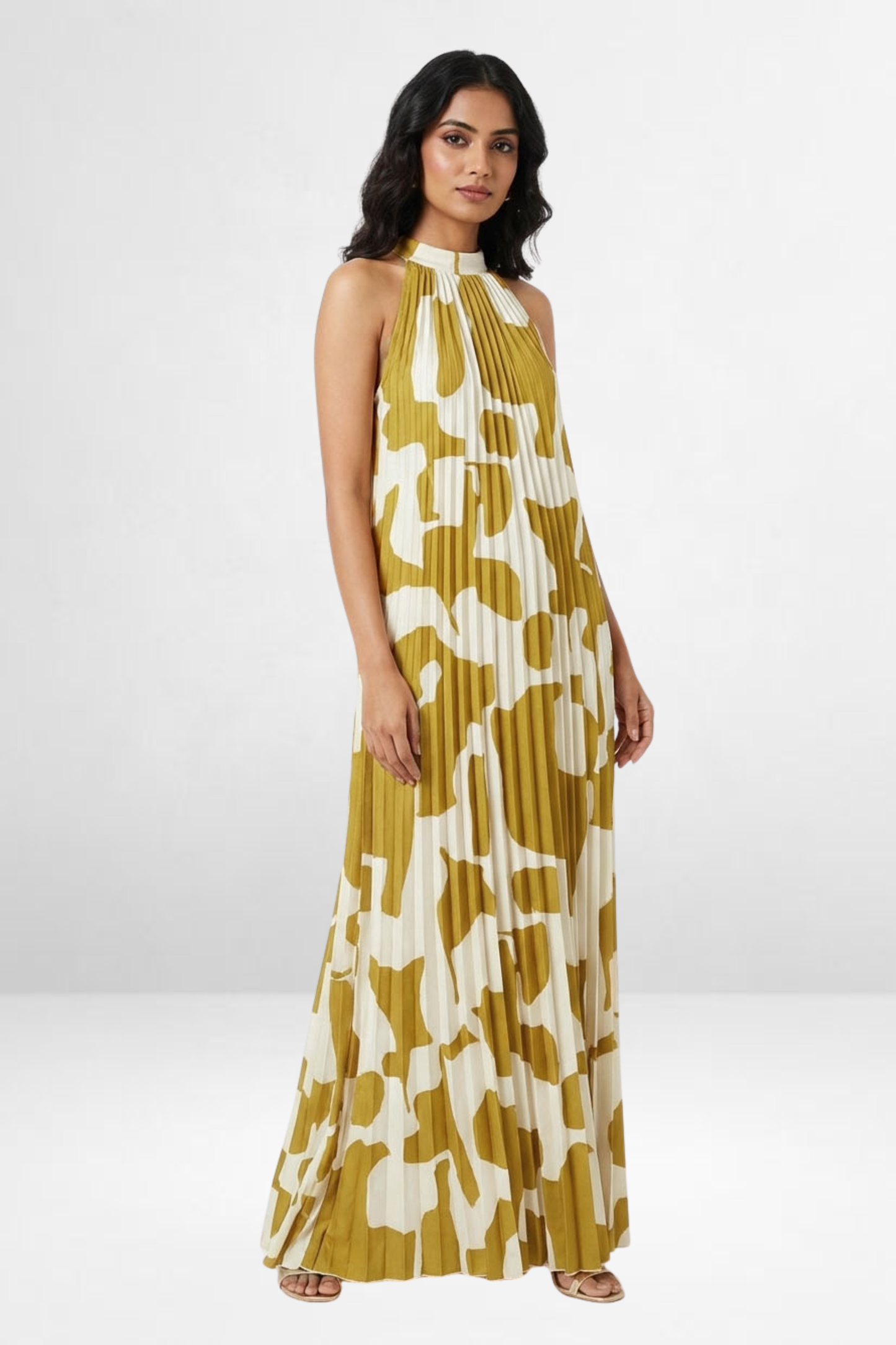 Abstract Pleated Maxi