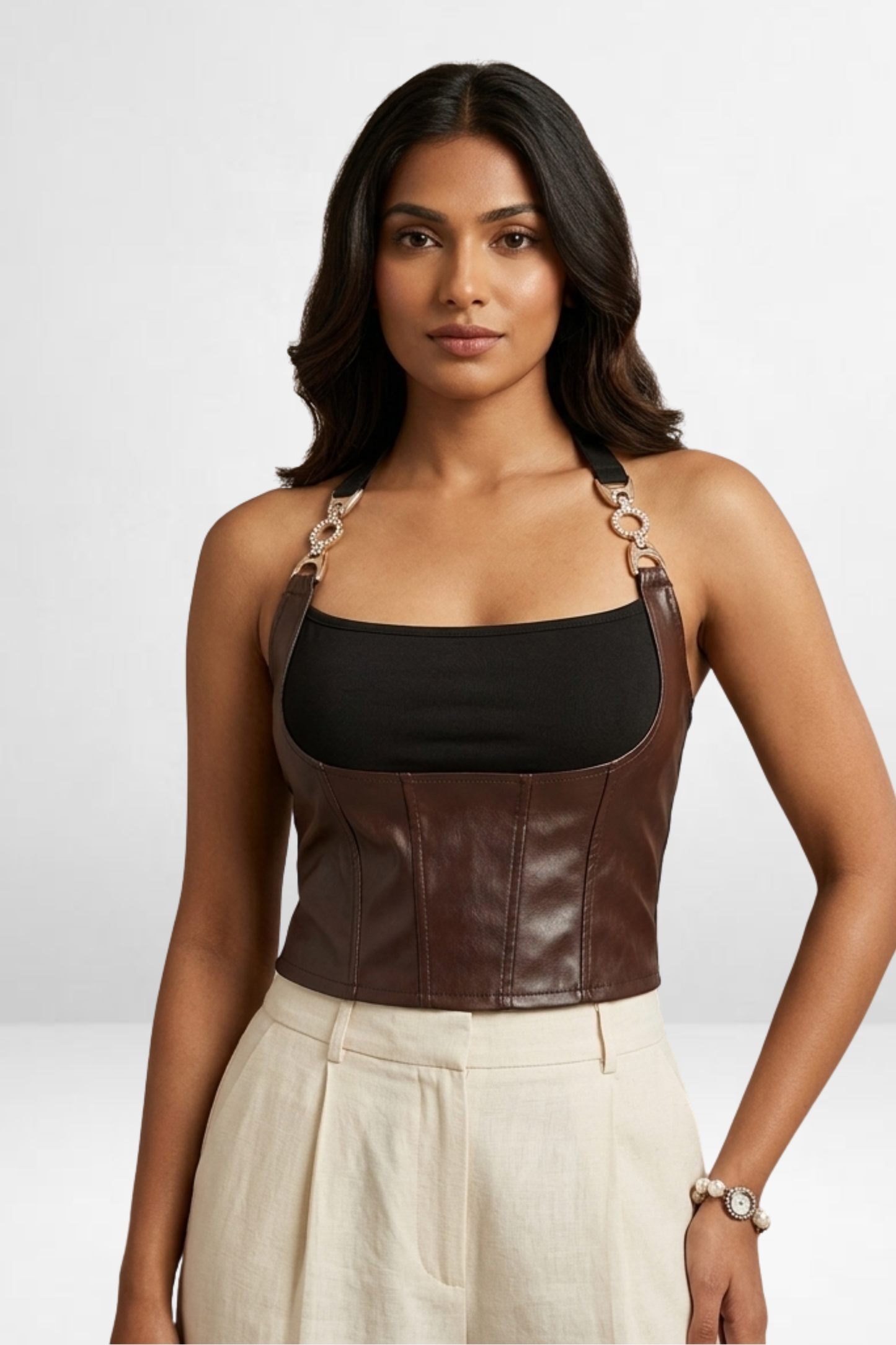 Lace Leather Top