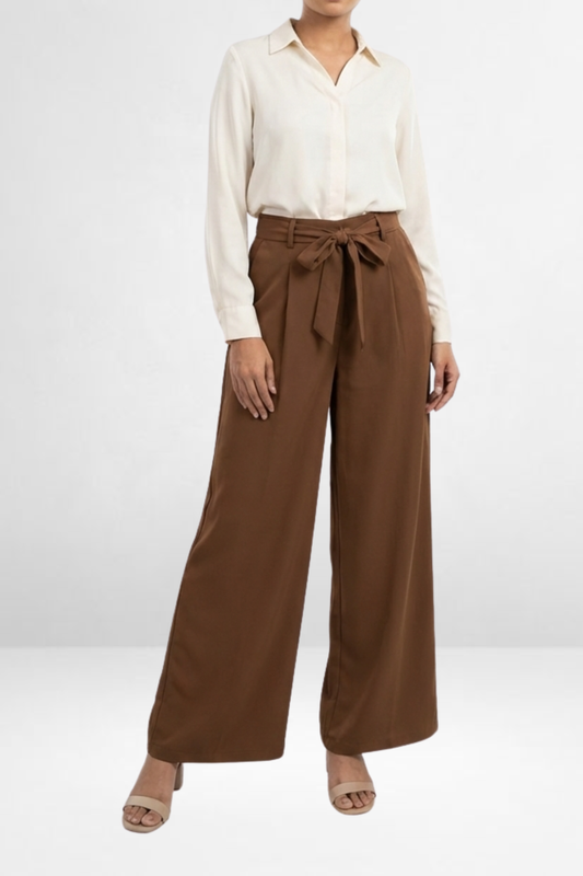 Belted Wide-Leg Trousers