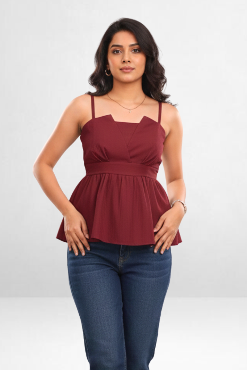 Tissue Peplum Top