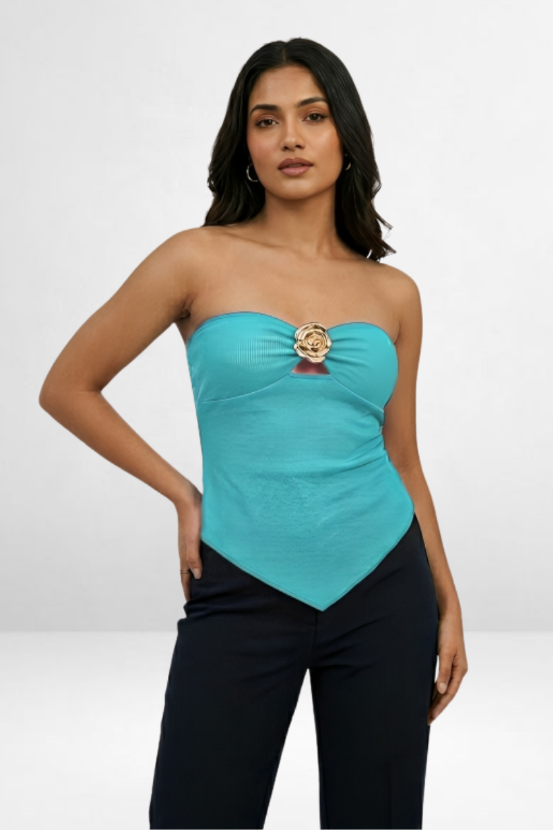 Rose Strapless Handkerchief Top