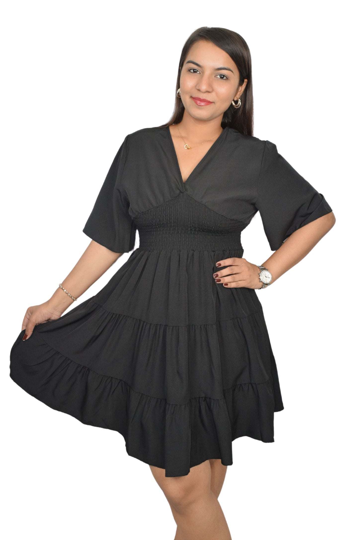 Tiered Smocked Midi Dress