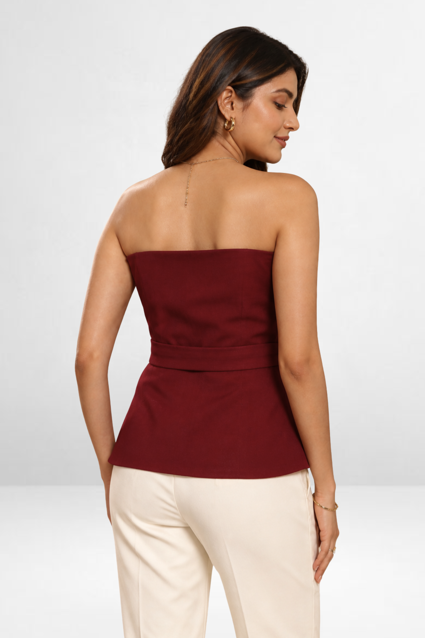 Pleated Peplum Top