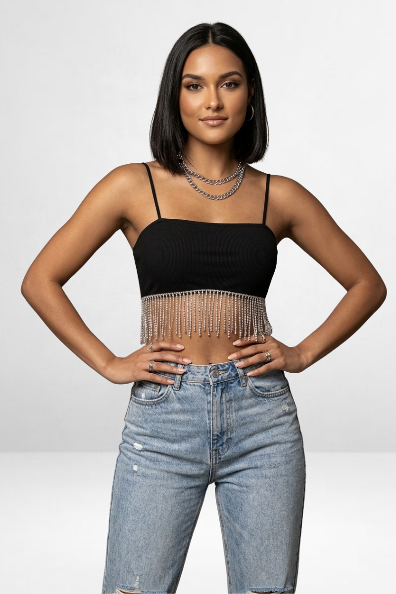 Bling Fringe Hem Cami