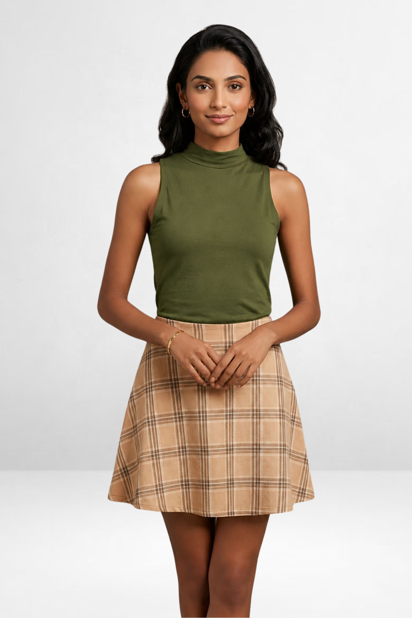 Mock Neck Sleeveless Top