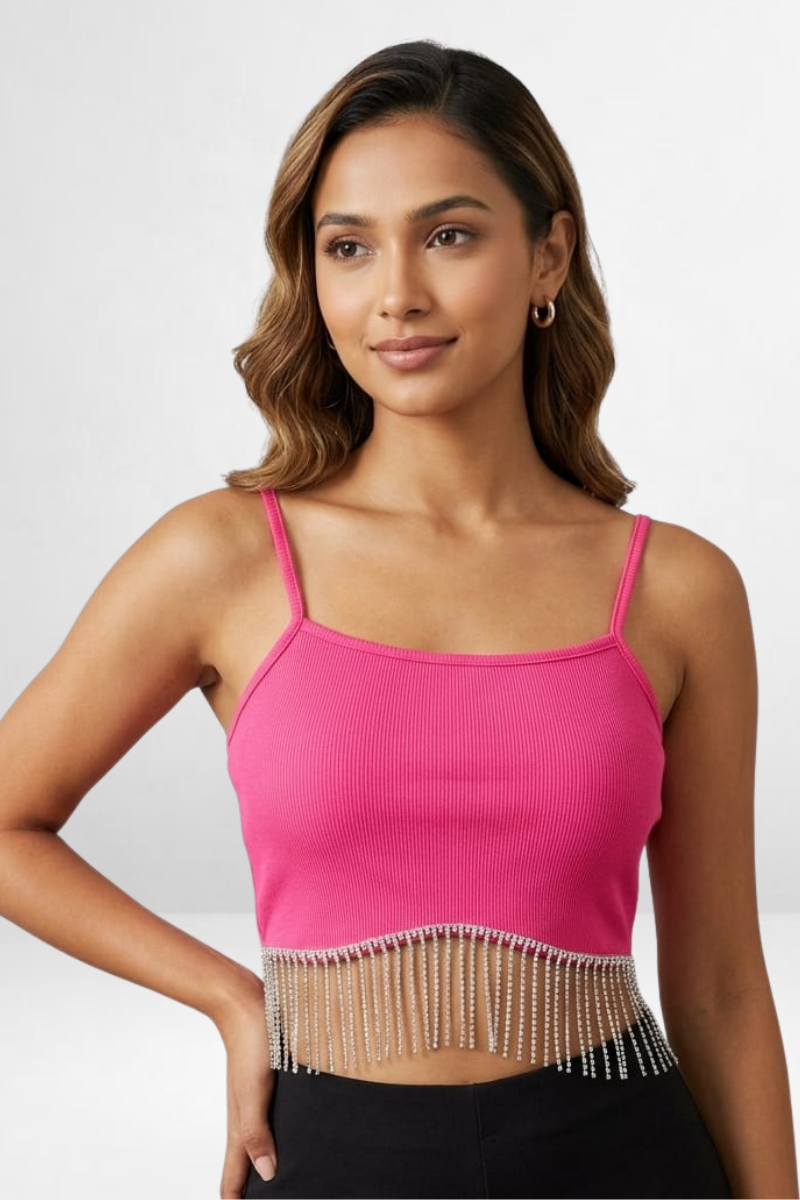 Bling Fringe Hem Cami