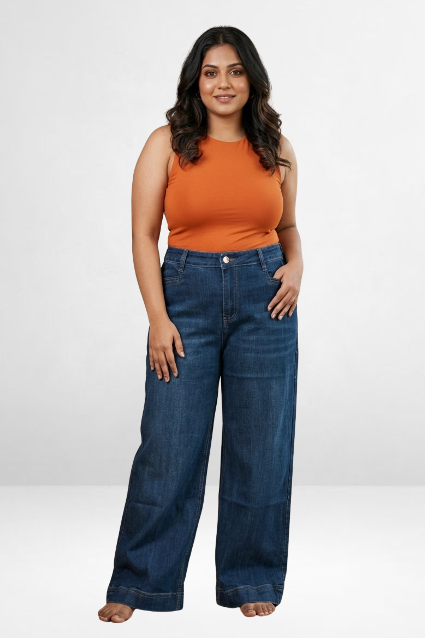 Wide Leg Denim Jeans