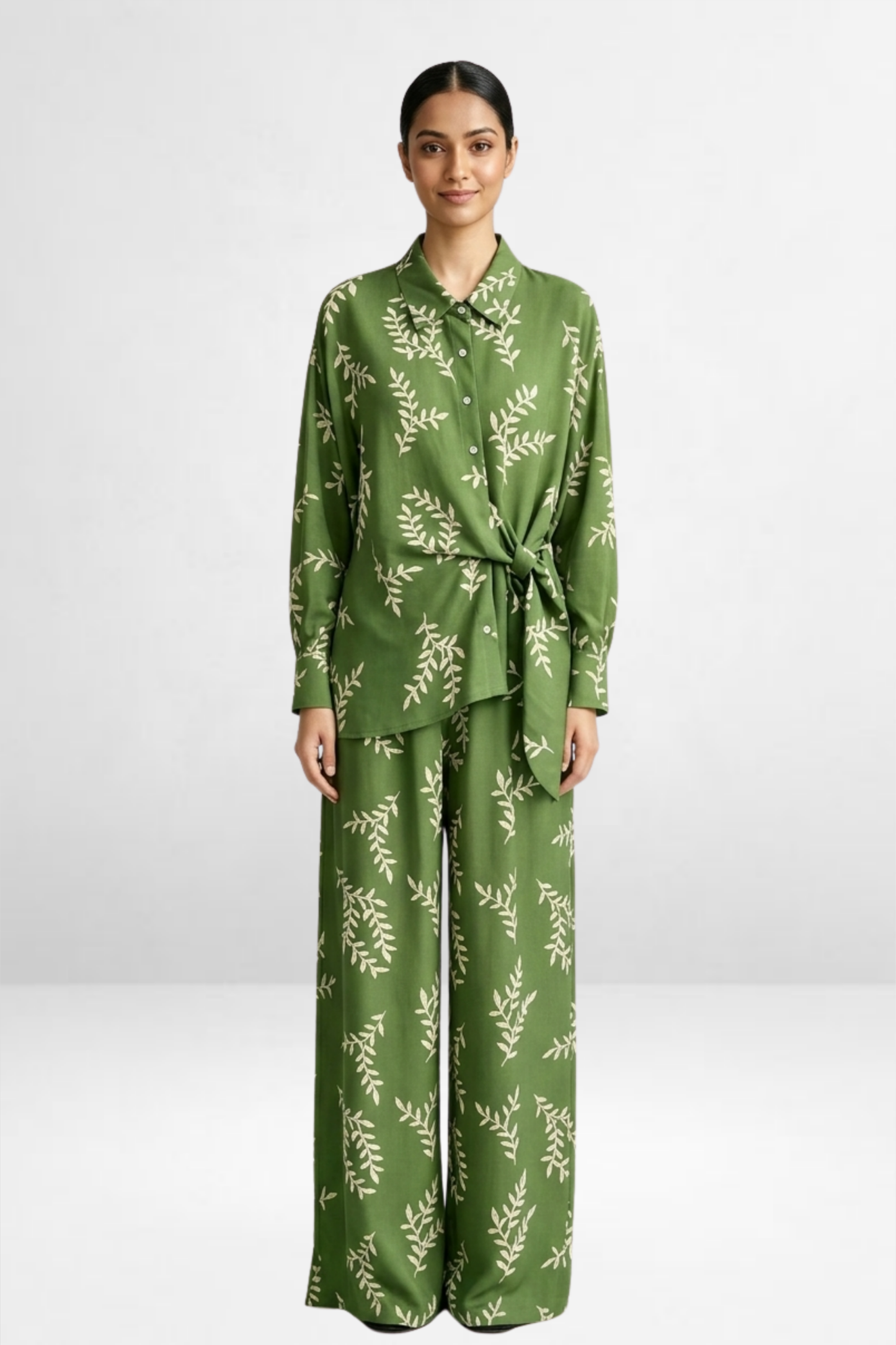 Leaf Print Tie Co-Ord Set