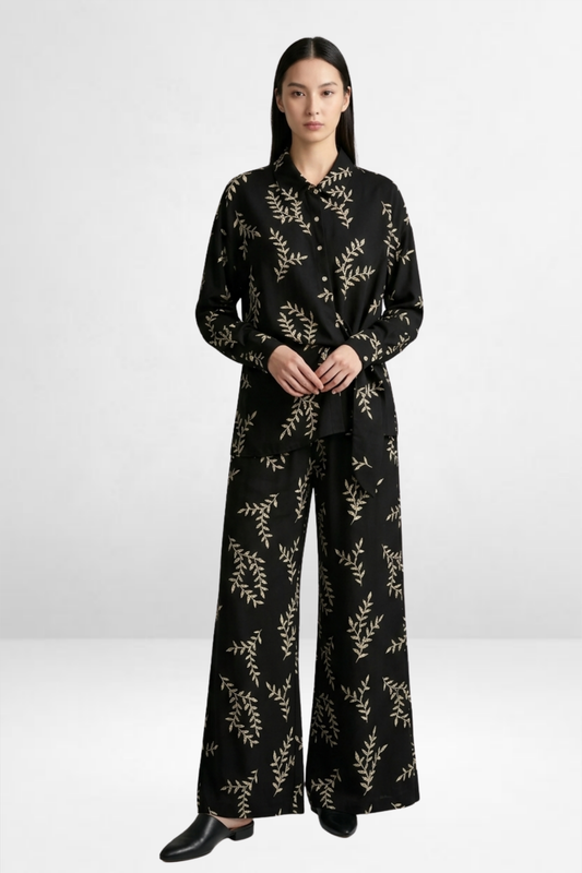 Leaf Print Tie Co-Ord Set