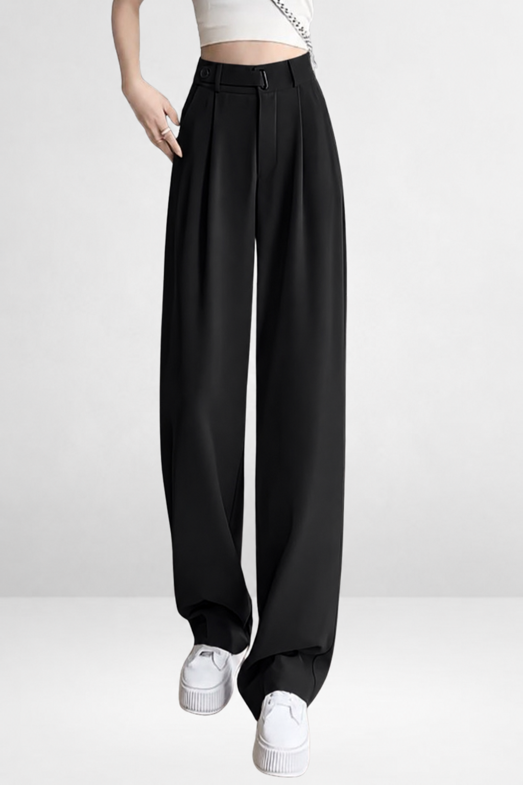 One Buckle Belt Trousers