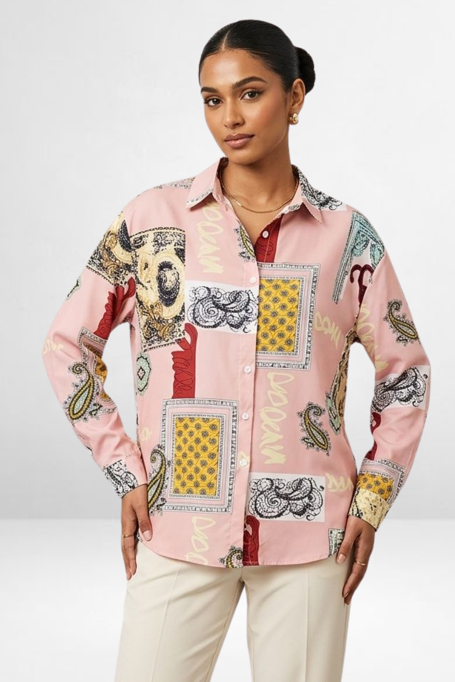 Patchwork Print Shirt