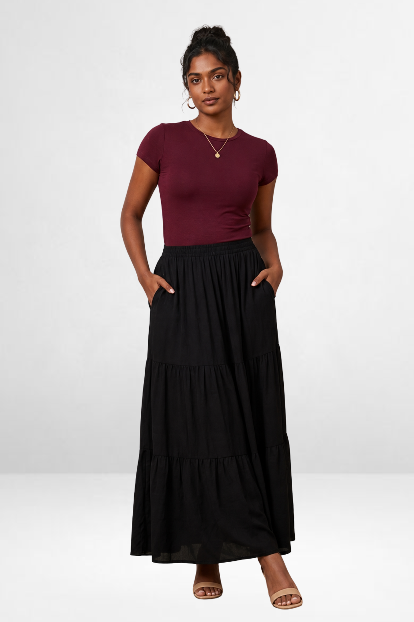 Cotton Tiered Skirt