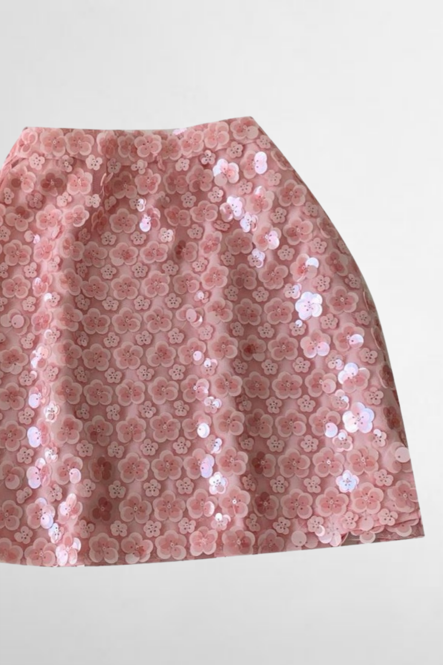 Floral Sequin Mini Skirt