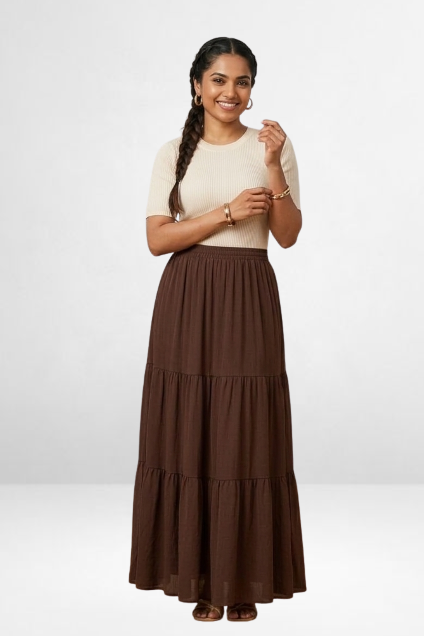 Cotton Tiered Skirt