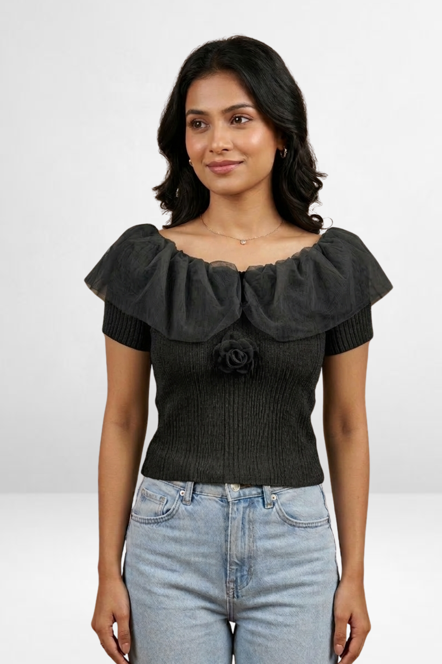 Ruffle Knit Top