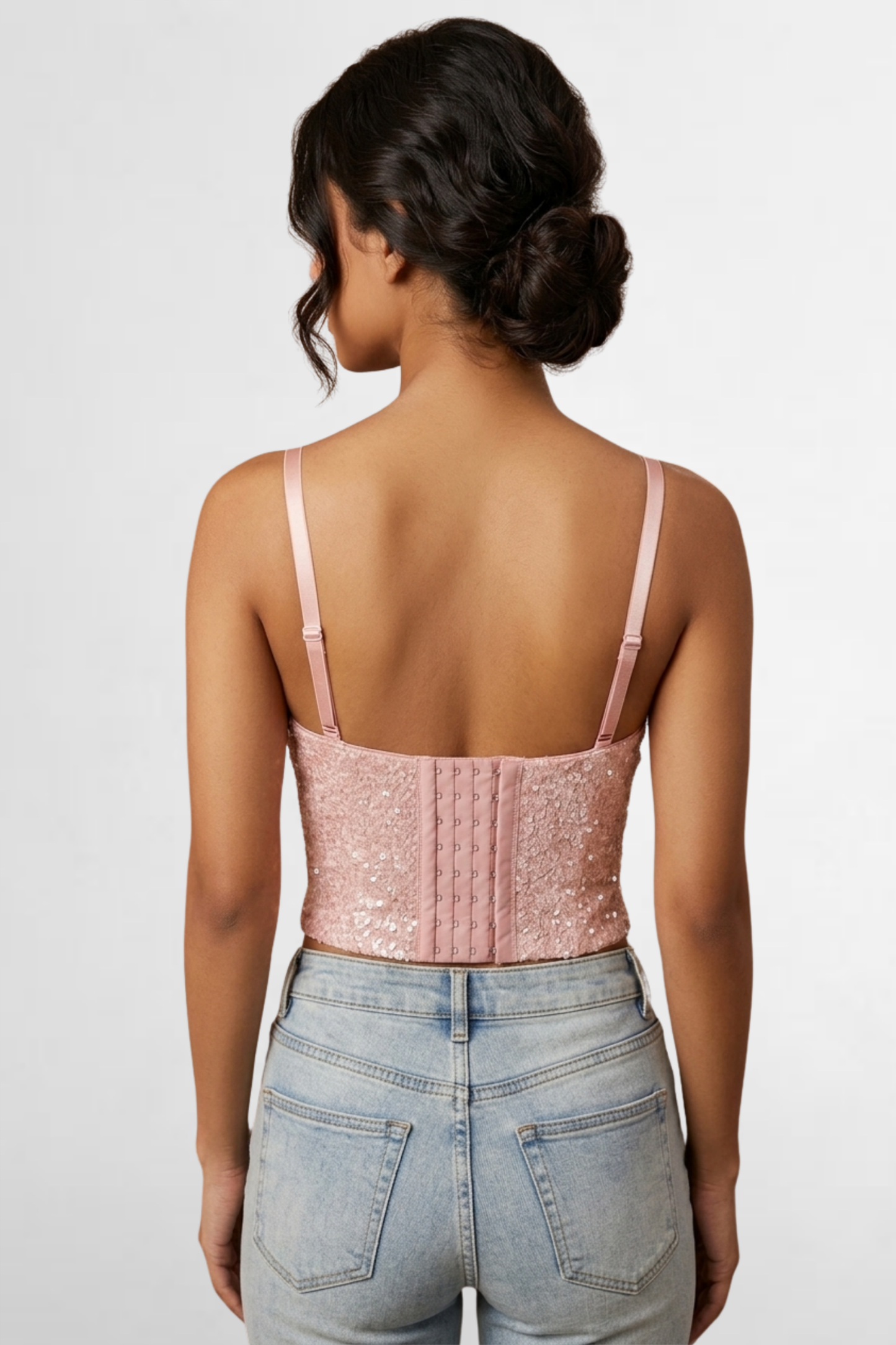 Sequin Corset Crop Top