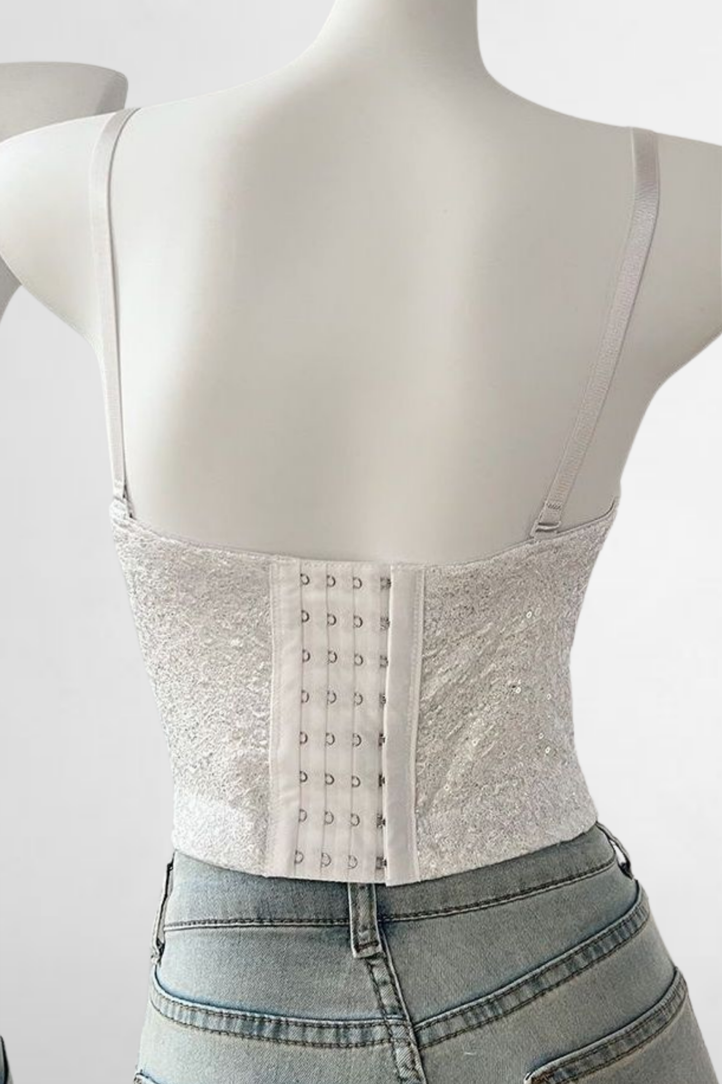Sequin Corset Crop Top