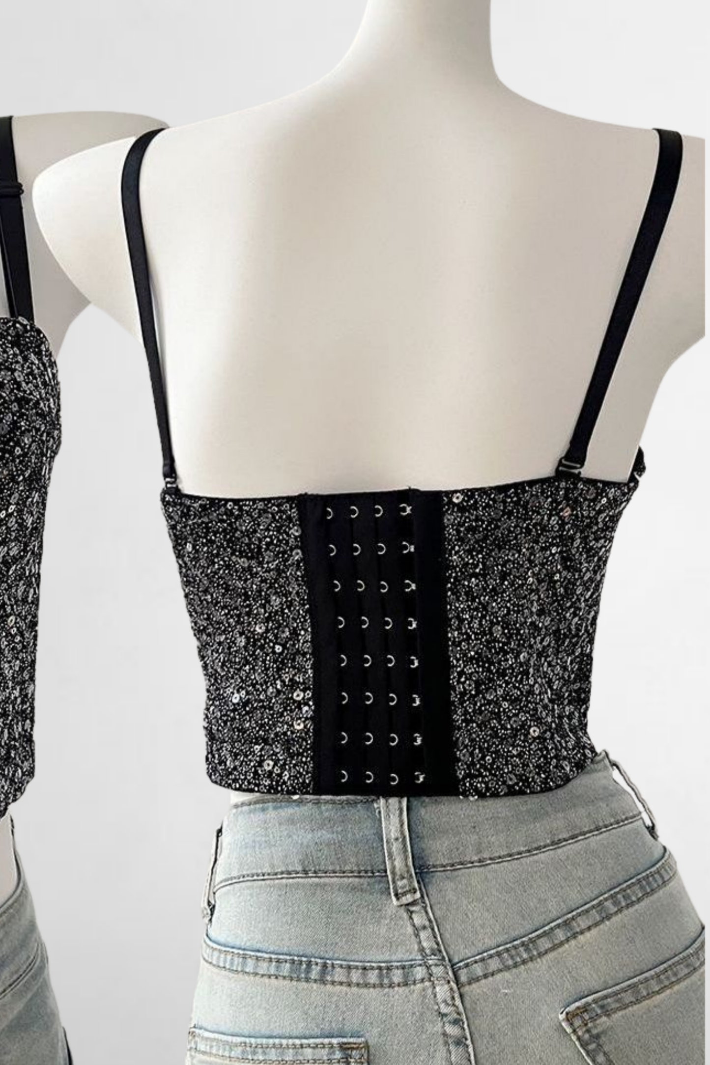 Sequin Corset Crop Top