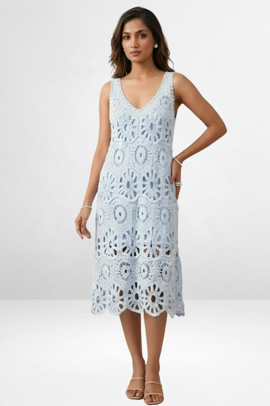 Crochet Sleeveless Midi Dress