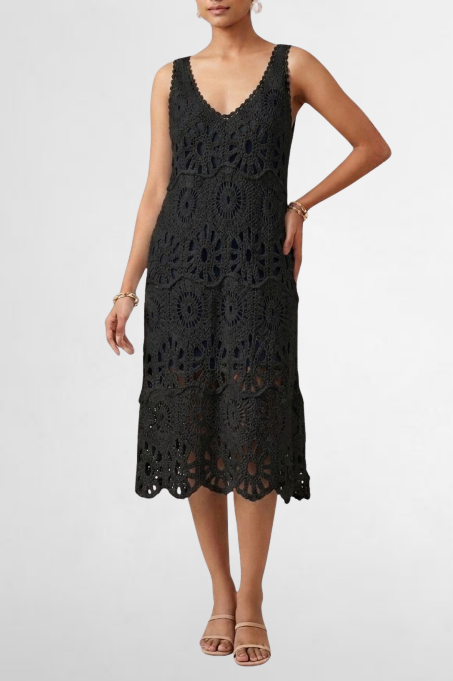 Crochet Sleeveless Midi Dress
