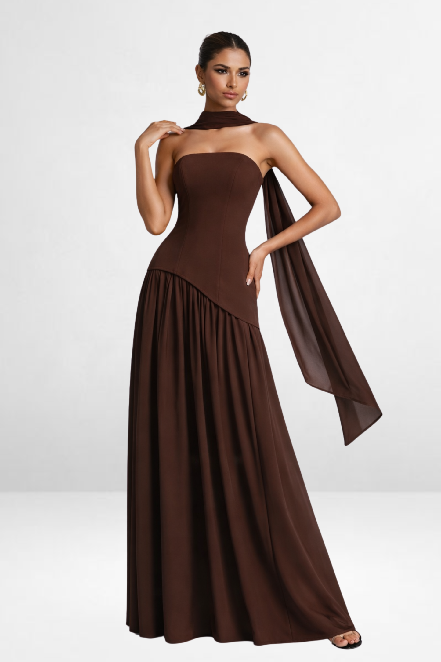 Stole Strapless Maxi Dress