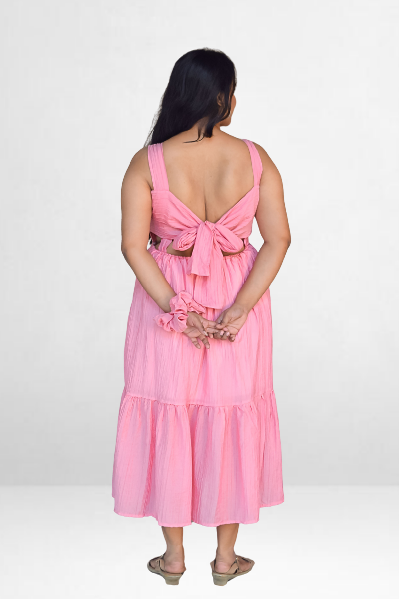 Bow Cutout Midi Dress